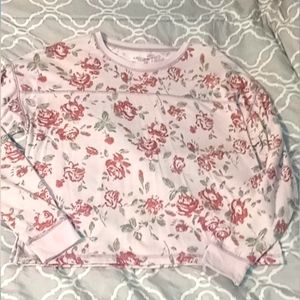Rose print long sleeve shirt